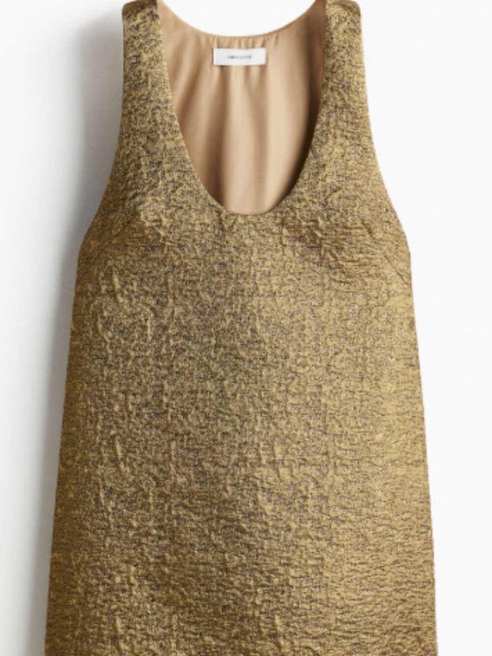 H&M Edition gold shimmering jacquard-weave dress
